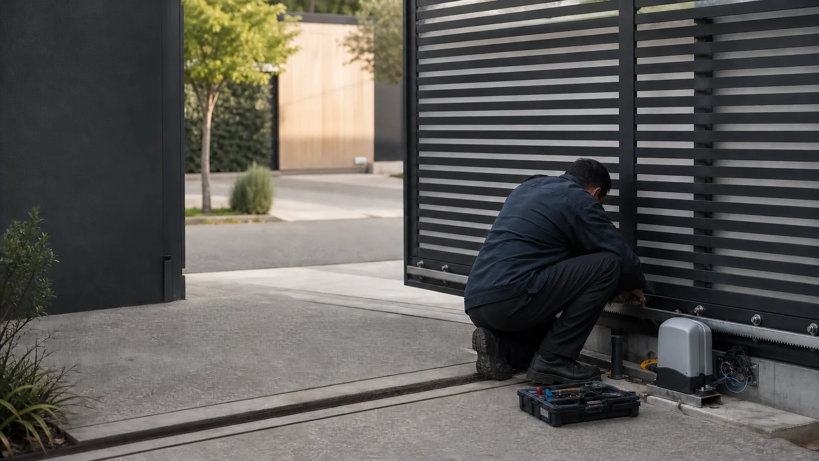 Técnico realizando manutenção em sistema de automação